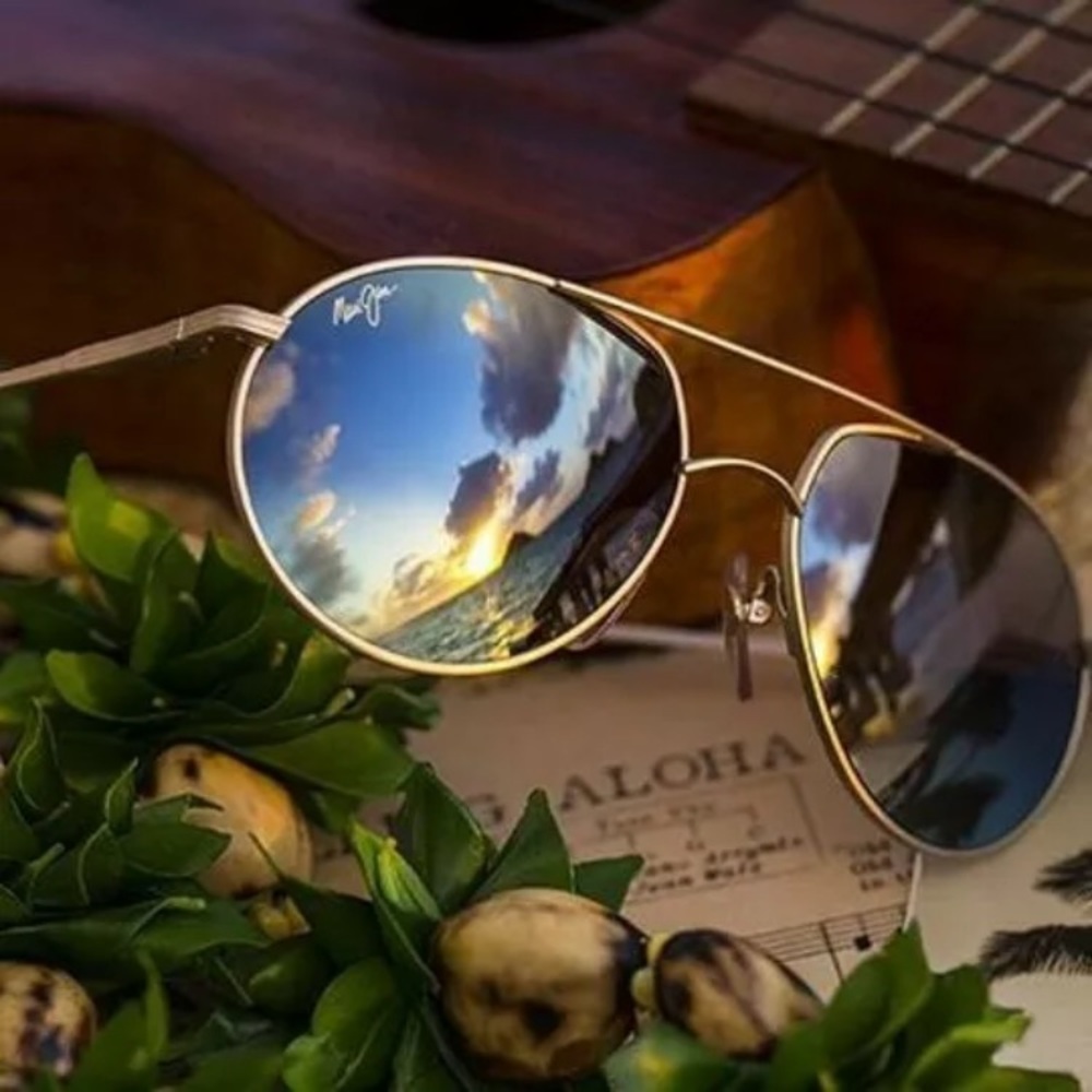MAUI JIM COMMODORE SUNGLASSES Gold HCL MJ160-16